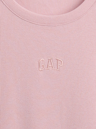 Camiseta Manga Corta Acanalada con Logo