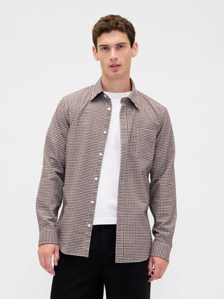 Camisa Manga Larga con Estampado Cuadros