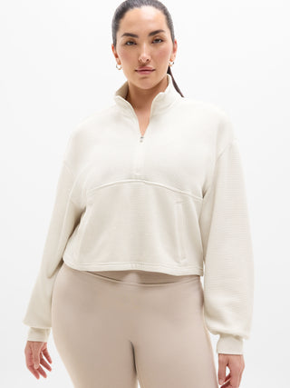 Sudadera Oversize Cuello Alto con Textura