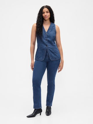 Mid Rise Classic Straight Jeans.