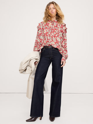 Camisa Manga Larga con Estampado Floral