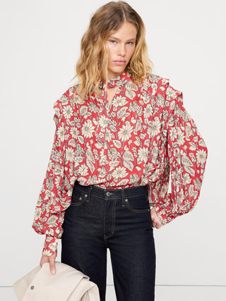 Camisa Manga Larga con Estampado Floral
