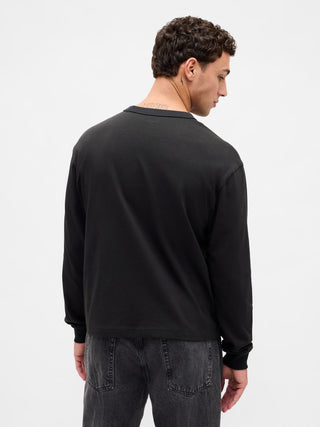 Camiseta Manga Larga con Logo de Algodón