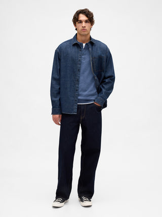 Men's Long Sleeve Cotton Button-Down Shirt