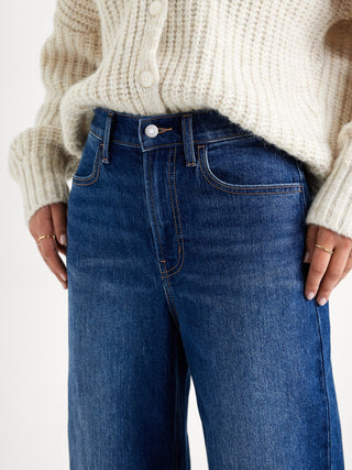 Jeans Barrel Talle Alto con Bolsillos