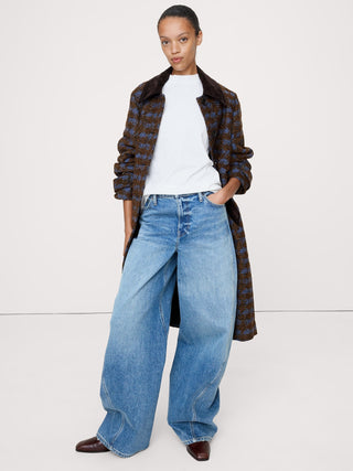 Camiseta Manga Corta Cuello Alto de Algodón