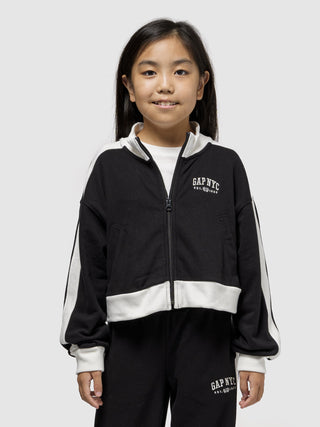 Chaqueta Crop con Logo Delantero, Niña