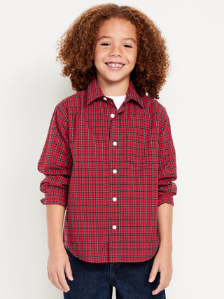Camisa Manga Larga Estampado Cuadros, Niño