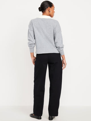 Pantalón Recto Talle Alto con Bolsillos
