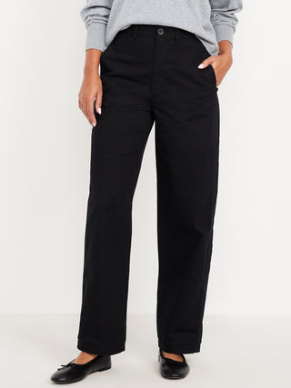 Pantalón Recto Talle Alto con Bolsillos
