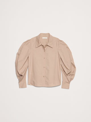 Camisa Manga con Volumen de Algodón