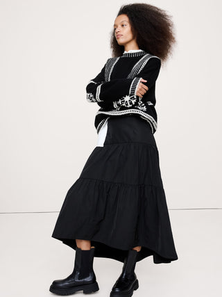 Enagua Midi Talle Alto de Algodón