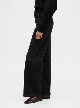 Jeans Acampanados Talle Alto con Bolsillos