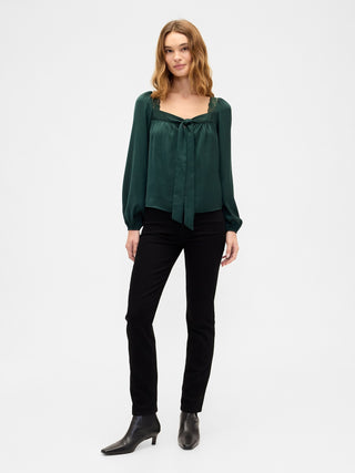 Camisa Oversize Manga Larga con Detalle Encaje