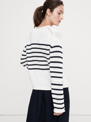 Sudadera Cuello Redondo Estampado Rayas