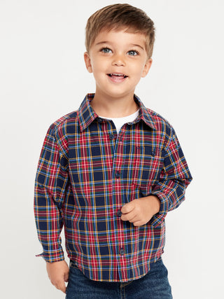 Camisa Manga Larga Estampado Cuadros, Bebé