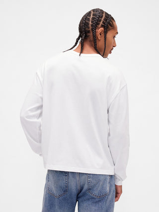 Camiseta Manga Larga con Logo de Algodón