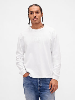 Camiseta Manga Larga con Logo de Algodón