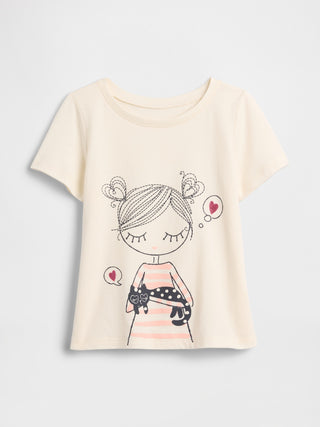 Camiseta Manga Corta con Detalle Gráfico, Bebé