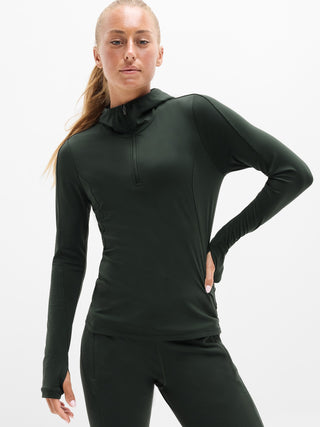 Sudadera Deportiva con Capucha y Media Cremallera