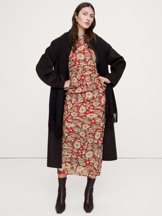 Vestido Midi Asimétrico con Estampado Floral