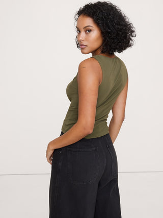 Camiseta sin Mangas con Hombros Trenzados