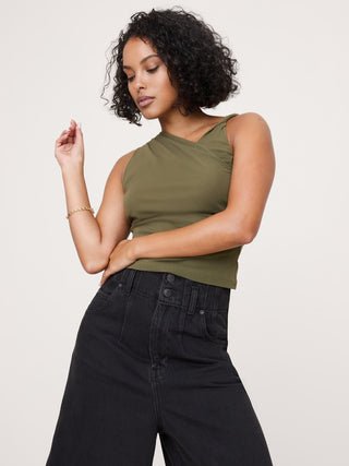 Camiseta sin Mangas con Hombros Trenzados