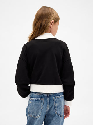 Chaqueta Crop con Logo Delantero, Niña