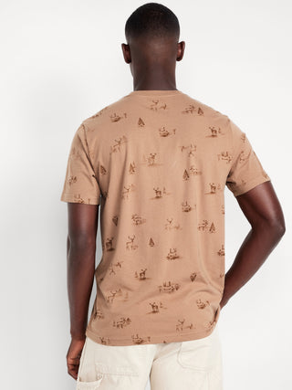 Camiseta Manga Corta de Algodón con Estampado