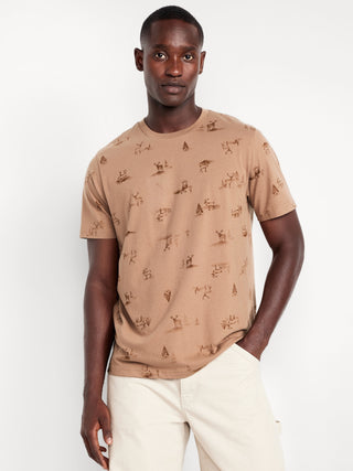 Camiseta Manga Corta de Algodón con Estampado