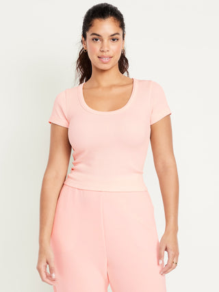 Short Sleeve Ribbed Sports T-Shirt