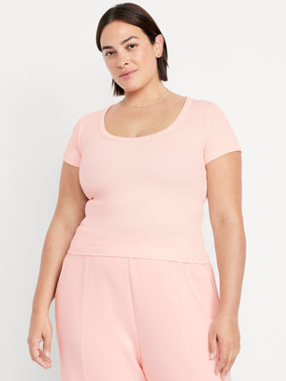 Short Sleeve Ribbed Sports T-Shirt