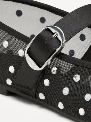 Bailarina Transparente con Detalles de Diamantes