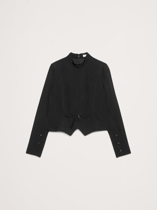 Blusa Manga Larga con Detalle Drapeado