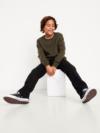 Straight-Leg Built-In Flex Black Jeans for Boys.