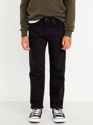 Straight-Leg Built-In Flex Black Jeans for Boys.