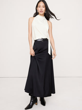 Blusa Cuello Tipo Bufanda de Satén