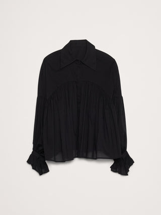 Camisa con Mangas Abullonadas de Algodón