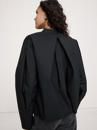 Camisa Manga Larga con Cuello Mao de Algodón