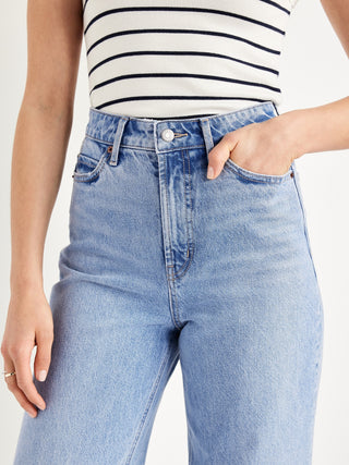 Jeans anchos de cintura extra alta.