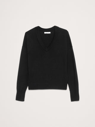 Sudadera Oversize Cuello V de Lana Merino