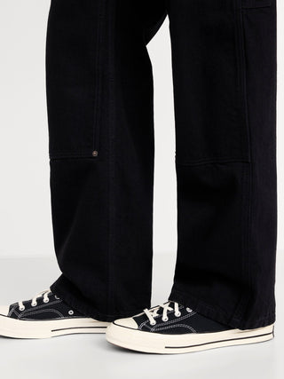 Jeans carpintero 90s holgados con doble rodilla.