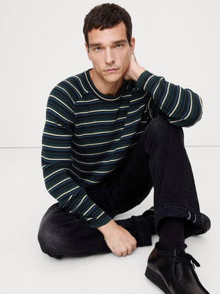 Sudadera con Estampado Rayas de Lana Merino