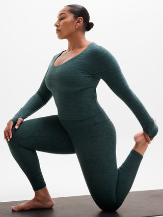 Camiseta Deportiva Manga Larga Efecto Jaspeado