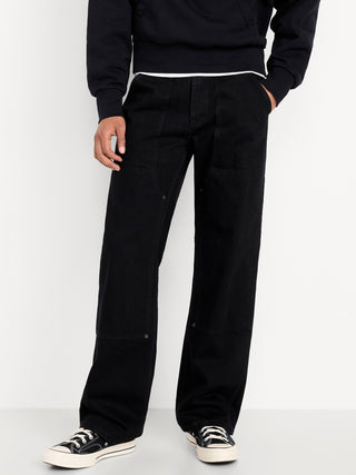 Jeans carpintero 90s holgados con doble rodilla.