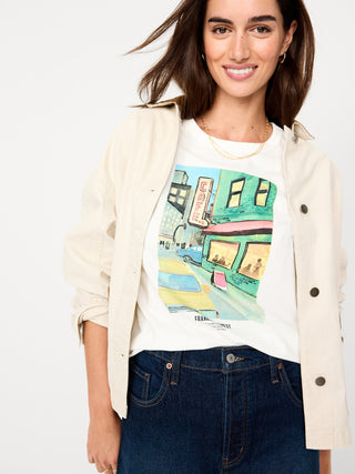 Camiseta Manga Corta con Detalle Gráfico