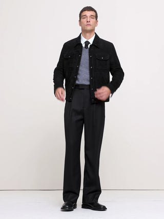 Pantalón de Vestir con Detalle Plisado