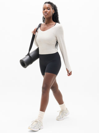 Camiseta Deportiva Manga Larga Efecto Jaspeado