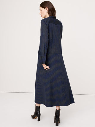 Vestido Camisero Manga Larga de Algodón