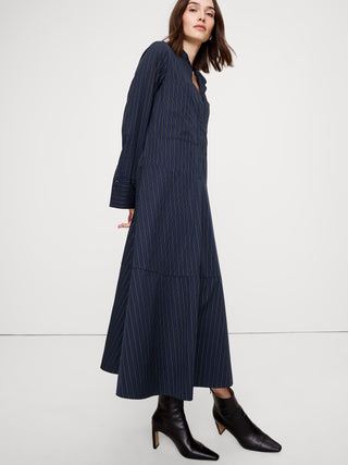 Vestido Camisero Manga Larga de Algodón